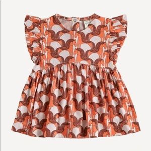 Kate Quinn Bamboo Ruffle Flutter Top in Trojan Horse Size 6Y NWT